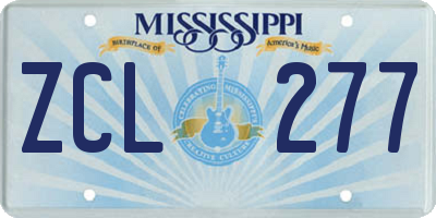 MS license plate ZCL277