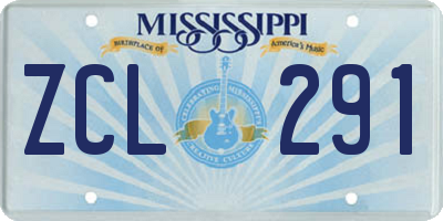 MS license plate ZCL291