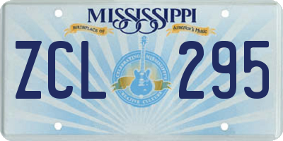 MS license plate ZCL295
