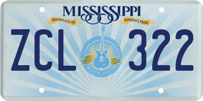MS license plate ZCL322