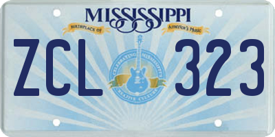 MS license plate ZCL323