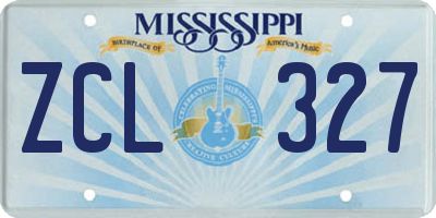 MS license plate ZCL327