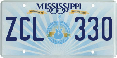MS license plate ZCL330