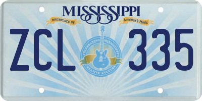 MS license plate ZCL335