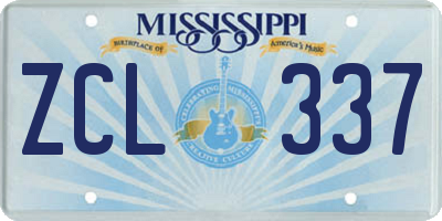 MS license plate ZCL337