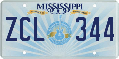 MS license plate ZCL344