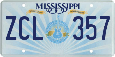 MS license plate ZCL357