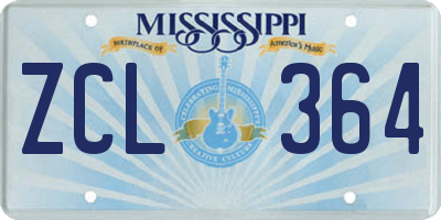 MS license plate ZCL364