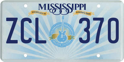 MS license plate ZCL370