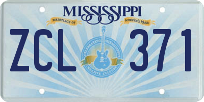 MS license plate ZCL371