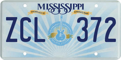 MS license plate ZCL372