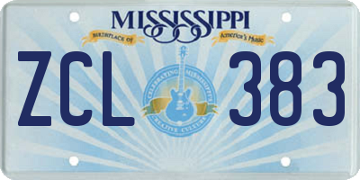 MS license plate ZCL383