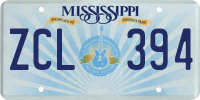 MS license plate ZCL394
