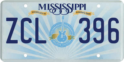 MS license plate ZCL396