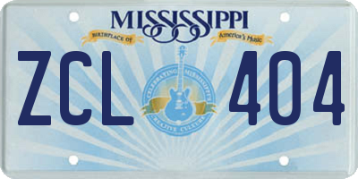 MS license plate ZCL404
