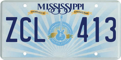 MS license plate ZCL413