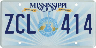 MS license plate ZCL414