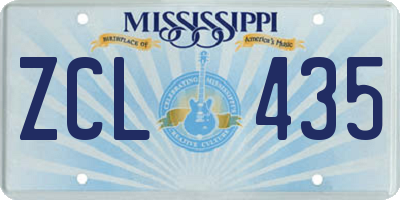 MS license plate ZCL435