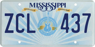 MS license plate ZCL437