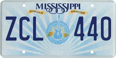 MS license plate ZCL440
