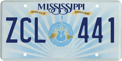 MS license plate ZCL441