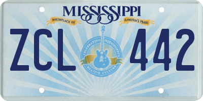 MS license plate ZCL442