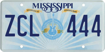 MS license plate ZCL444