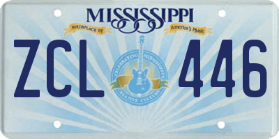 MS license plate ZCL446