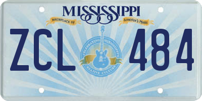 MS license plate ZCL484