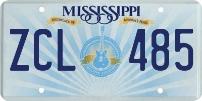 MS license plate ZCL485