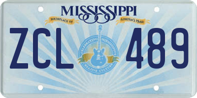 MS license plate ZCL489
