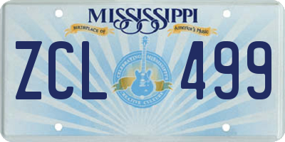 MS license plate ZCL499