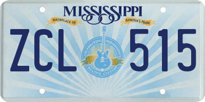 MS license plate ZCL515