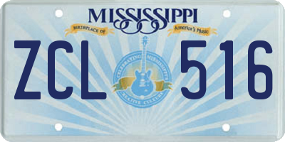 MS license plate ZCL516