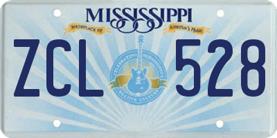 MS license plate ZCL528