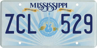 MS license plate ZCL529