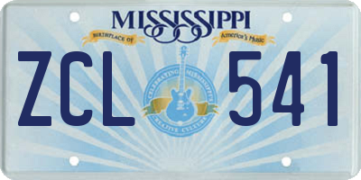 MS license plate ZCL541