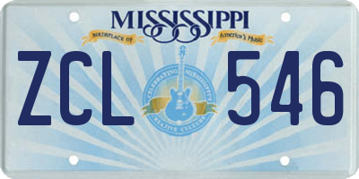 MS license plate ZCL546