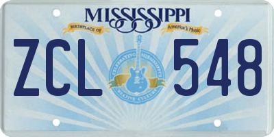 MS license plate ZCL548