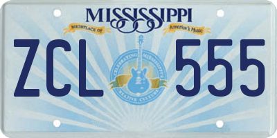 MS license plate ZCL555