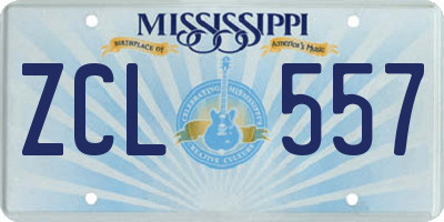 MS license plate ZCL557