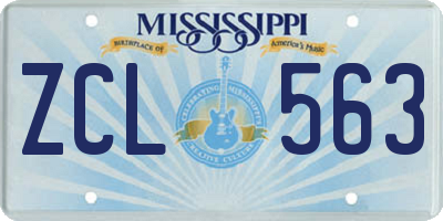 MS license plate ZCL563