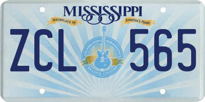 MS license plate ZCL565