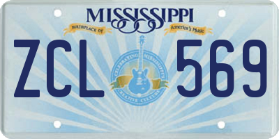 MS license plate ZCL569