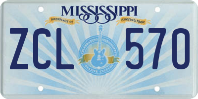 MS license plate ZCL570