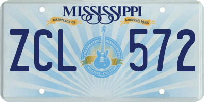 MS license plate ZCL572