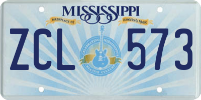 MS license plate ZCL573
