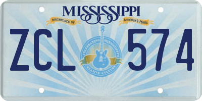 MS license plate ZCL574