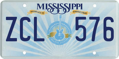 MS license plate ZCL576