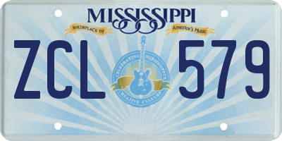 MS license plate ZCL579